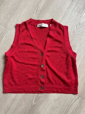 Vintage 90s 100% Silk Red Vest